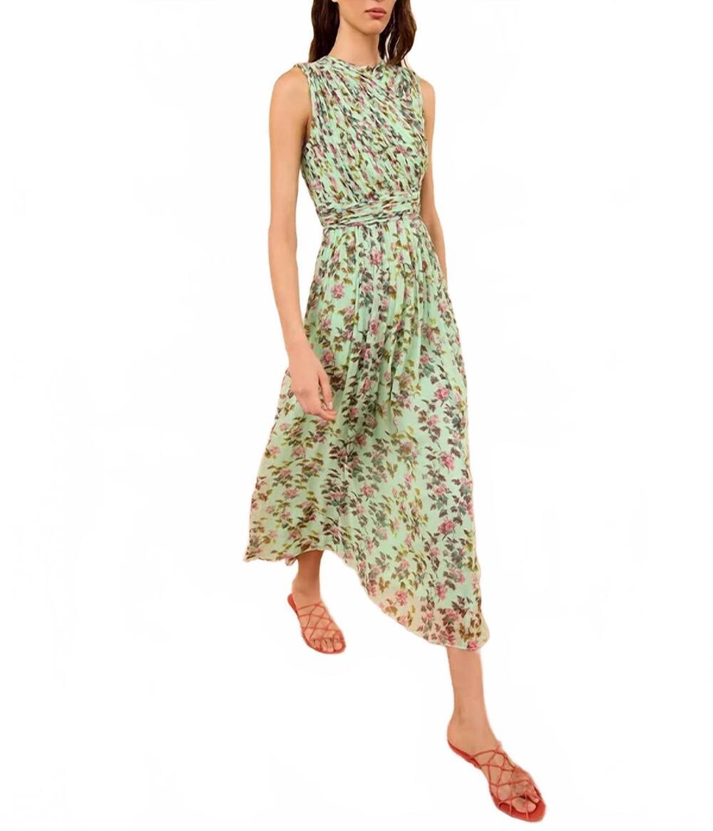 NEW ULLA JOHNSON celestina midi dress in opaline
